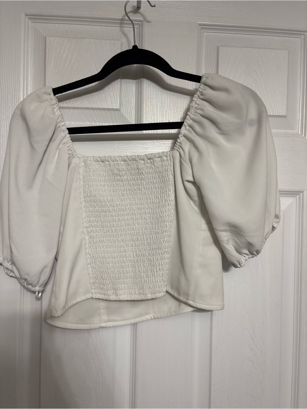 Abercrombie & Fitch White Puff-Sleeve Corset Top - Picture 9 of 10